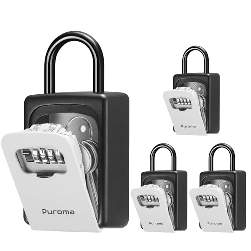 Puroma Large Key Lock Box with Resettable 4-Digit Code