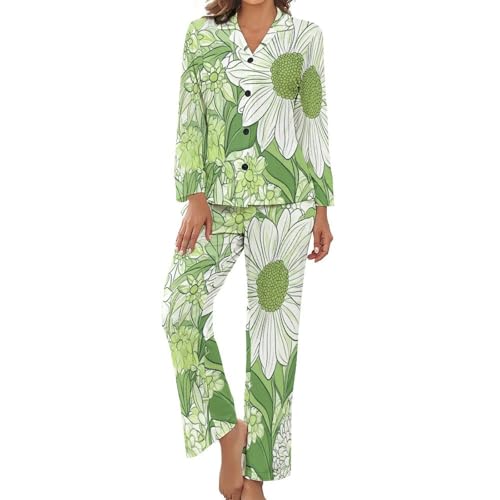 Pyjama grande taille élastique avec chemise boutonnée pour un confort d'été optimal
