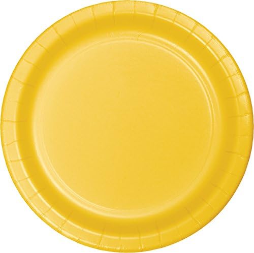 Creative Converting 75-Count Value Pack Paper Dessert Plates, Schoolbus Yellow -
