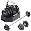 Tepemccu 4-in-1 Adjustable Kettlebell, 5.88-45lbs Kettlebells Weight Set, Adjustable Weight Kettlebell Used as Dumbbell, Barbell for Home Gym Full Body Workout