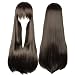 Kadiya Women Girl Fashion Long Straight Dark Brown Cosplay Wigs