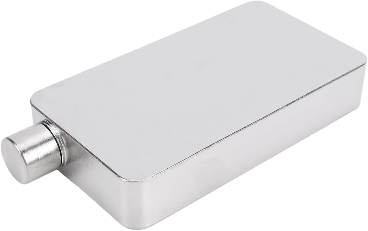 AMONIDA Ti Outdoor Flask Lightweight Square Ti Liquor Bottle Smooth Pouring Leakproof for Hikes Picnics (Frosted Style)