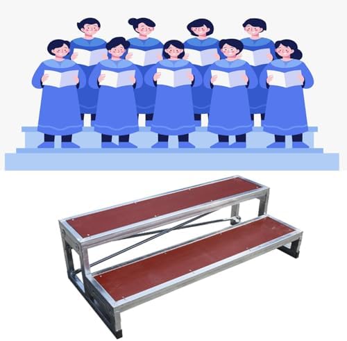 Folding Choral Stairs Stage Riser Platform Based Metal Anti-Slip Portable Multi-Level Home Theater Seating,Heavy-Duty Portable Choir Risers - Waterproof Choral Steps for Indoor/Outdoor Music