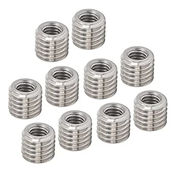 10 Pieces No Slot Insert Male Female Thread Reducer Nut Repair Tool ...