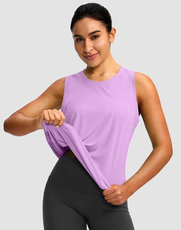 Women's Workout Tops Racerback Athletic Tank Tops Sleeveless Loose Fit Yoga Running Gym Shirts for Women thumbnail
