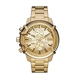 Diesel Men's 48mm Griffed Quartz Stainless Steel Chronograph Watch, Color: Gold (Model: DZ4573)
