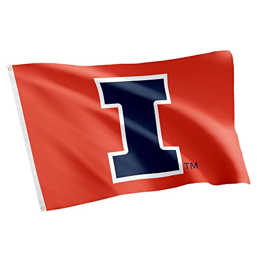 Desert Cactus University of Illinois UI Flag - 3 x 5 Feet Illini Banner Indoor/Outdoor Durable Fabric 100% Polyester Design (Style 1)