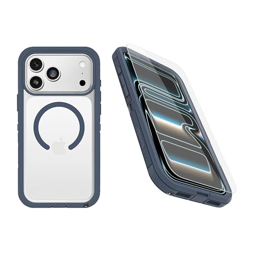 OtterBox iPhone 17 Pro Max(�̂�)�o���h��:�f�B�t�F���_�[�V���[�YXT�N���A�P�[�X&�X�N���[���v���e�N�^�[-�x�r�[�u���[�W�[���Y(�N���A/�u���[)-MagSafe�ɃX�i�b�v-�^�t-���őϋv��-�񏬔��p�b�P�[�W�B