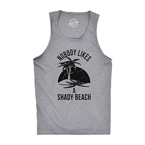 Tees sans manches pour homme Shady Beach conçu en maille douce gris clair chiné