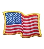 hotrodspirit - Patch Drapeau USA plissé ecusson americain Rock Roll Biker