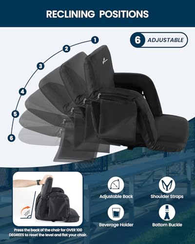 image for Sportneer Stadium Seating for Bleachers, Stadium Seats with Back Suppo