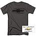 Popfunk Chevy Bowtie Burnout T-Shirt & Stickers - (X-Large), Charcoal