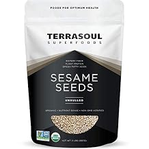 Terrasoul Superfoods Organic Unhulled Sesame Seeds, 2 Lbs, Nutty Crunch for Asian Dishes, Baking, and Homemade Tahini