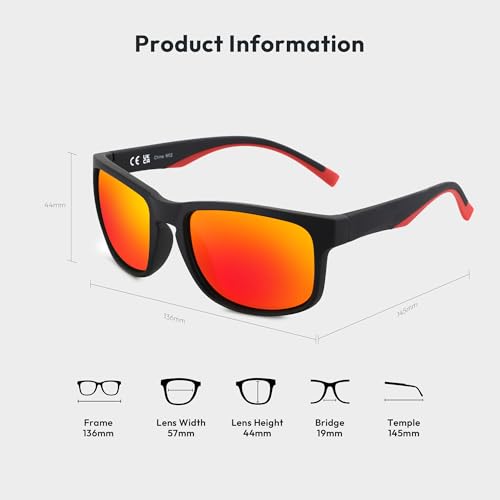 Image of ZENOTTIC Sports Polarized Sunglasses Men: UV400 Flexible Unbreakable Frame