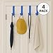 Dependable Industries inc. Essentials Over-The-Door Hanger Hook Set – 4-Pack of 3.5 in., Plastic Over-The-Door Hangers & Over-The-Door Hooks Over-Door Hooks Hanging Clothes & Towels (Navy Blue)