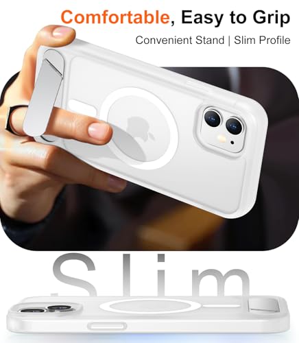 Image of Magnetic Compatible with iPhone 11 Phone Case, [Built-in Invisible Kickstand][Compatible with MagSafe] [Military Grade Shockproof] Slim Translucent Matte Phone Case for iPhone 11 6.1 inch