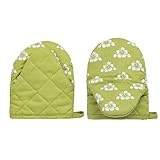 Silicon Printed Heat Insulated Mini Oven Mitts Protect Hands with Non-Slip and Heat Insulated Grip...