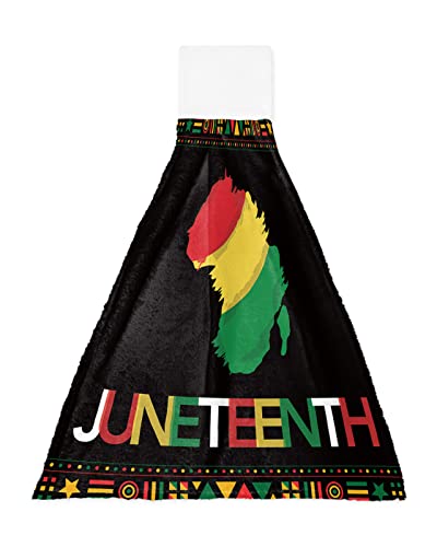 1 Pcs Hanging Towel Africa Map Juneteenth Hand Towels Dish Towel For Kitchen Bathroom Absorbent Tie Towels Tea Bar Towels With Loop #TOP6