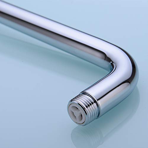 Chrome Shower Extension Arm And Flange, 16 Inch Stainless Steel Extra Long Arm With Check Valve For Rain Shower Head, Universal Showering Components Straight Wall-Mounted #TOP2