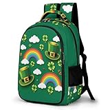 WECECE Sac A Dos St. Patrick's Day College Fille Adapt� Aux �l�ves De CP � CM2, Cartable Gar�ons Clover Leaves, Sacs Ecole Pour Filles 9-15 Ans Enfant D�tente