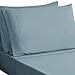 Honeymoon 1800 Brushed Microfiber Embroidered Bed Sheet Set, Ultra Soft, Full - Blue