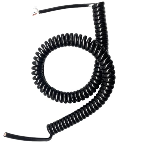 NIRNHYRUR Cable electrico Cable de expansión 10 núcleos 22 AWG, señal 24, en Espiral con blindaje(24awg OD 6mm,Stretch 1 Meter)