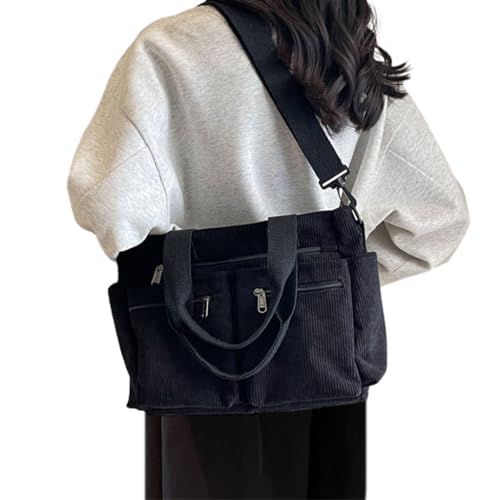 Youthful Corduroy Handbag for Women Practical and Fashionable Shoulder Bag for Work Shopping and Dates2