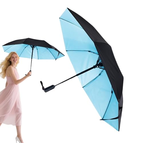 Genérico Sombrilla Solar - Sombrilla Protectora UV con Ventilador Refrescante | Sombra Impermeable Recargable para Playa Viaje Deporte Verano