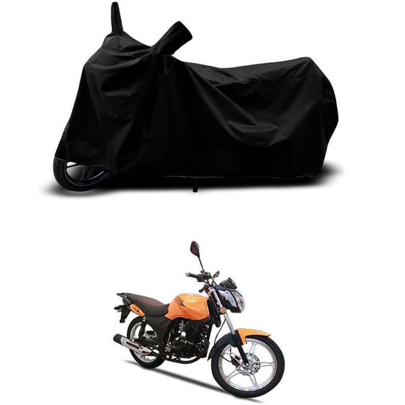 Image of 100% Scratchproof /UV-Rays /Heat Protection /Birds Dropping /Water Resistant /Dust Proof /Waterproof /Bike Scooty Two Wheeler Body Cover Compatible for Aftek Skipper AF-125 All Varients[Black]