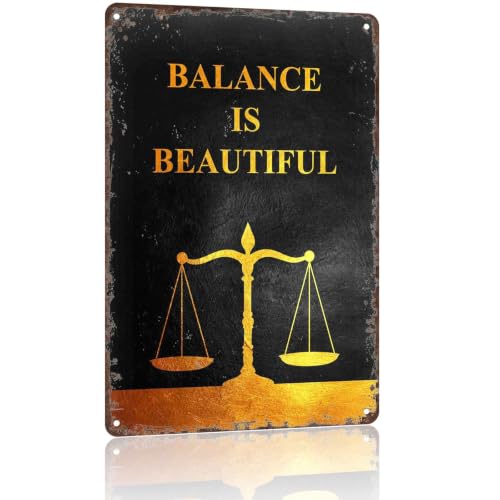 Scales of Justice Metal Sign 8x12 Inch for Office Wall Decor