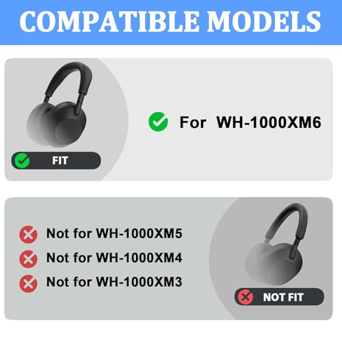 Adhiper WH-1000XM6 Almohadillas de Repuesto para Auriculares Sony WH-1000XM6 Cuero Proteico Almohadillas de Espuma con Memoria, Ajuste Seguro (Azul Medianoche) miniatura 2