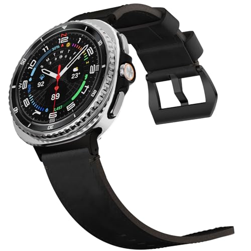 Image of Vintage Leather Band Compatible with Samsung Galaxy Watch Ultra Band 47mm (2025 /2024), 24mm Wide Crazy Horse Leather Strap for Galaxy Watch Ultra Men Women Retro Brown