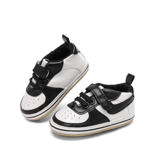 Image of Clowora Unsex Baby Shoes Boys Girls Infant Sneakers Non-Slip Soft Rubber Sole Toddler Crib First Walker Lightweight Shoes