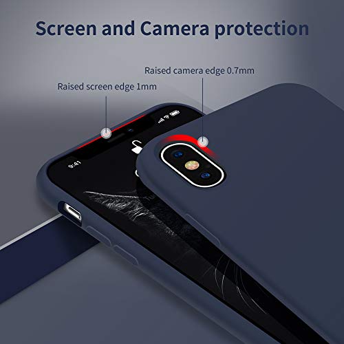Otofly For Iphone Xs Max Case, [Silky And Soft Touch Series] Premium Soft Silicone Rubber Full-Body Protective Bumper Case Compatible With Apple Iphone Xs Max 6.5 Inch - (Midnight Blue) #TOP5
