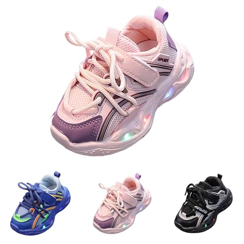 Betadog Girls Glitter Sneakers Lightweight Kids Tennis Shoes Kids Athletic Shoes Youth Girls Slip-On Athletic Sneakers (Pink-9, 5.5)
