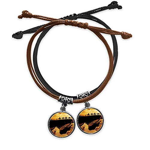 Bracelet en cuir double route de la soie, un bijou d'exception pour amoureux du désert