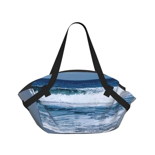 Sac de camping pliable imperméable Serene Coastal Print matelas et sac de voyage de parc