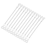QUARKZMAN 12 Stück Sicherheitskabel 10cmx2mm 304 Edelstahl Silber