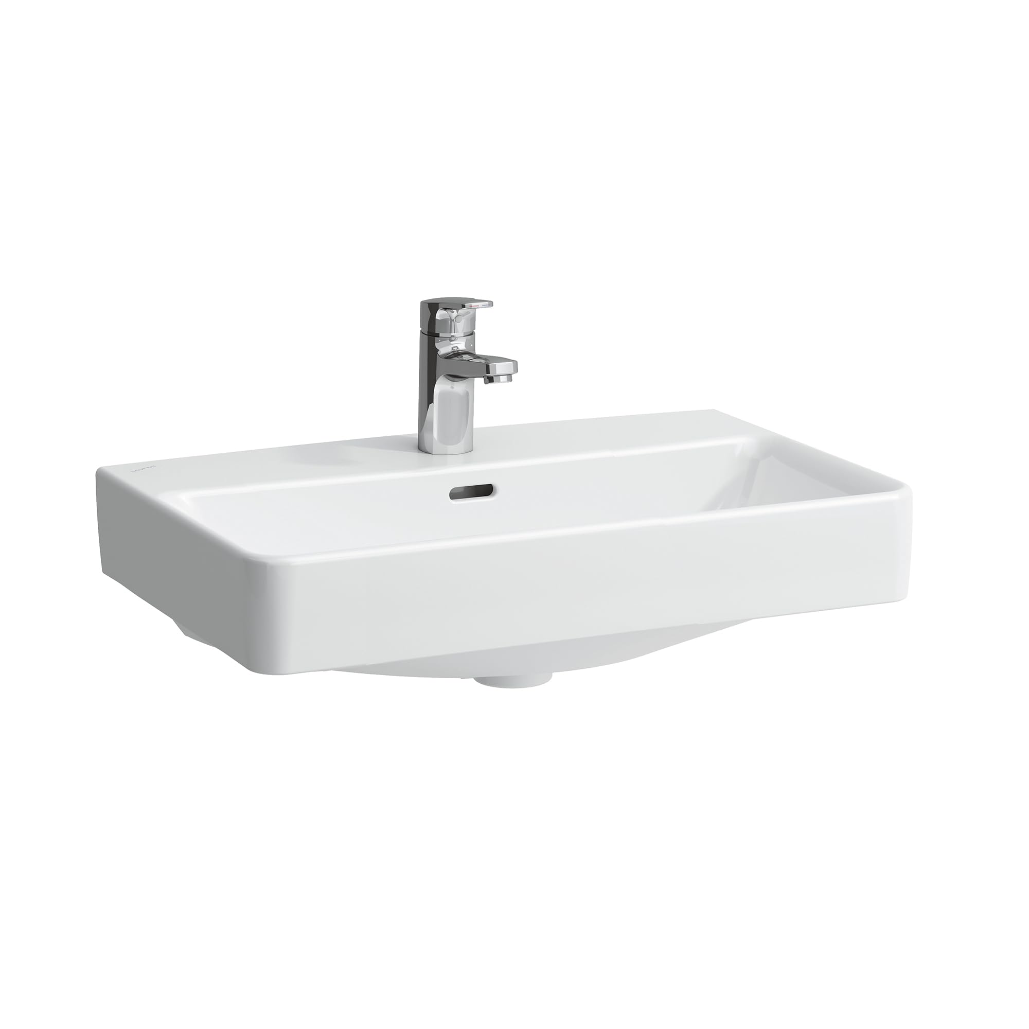 LAUFEN PRO S Waschtisch Compact, ohne Hahnloch, mit Überlauf, 600x380mm, H8189594001091, Farbe: Weiß mit LCC