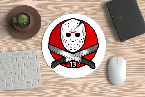 Alfombrilla para Mouse, Ratón de PC o Portátil - Martes 13 - Friday 13th - Jason Voorhees - Terror Clásico. Ideal para Gaming y Oficina y Todos los Amantes del Terror clásico.