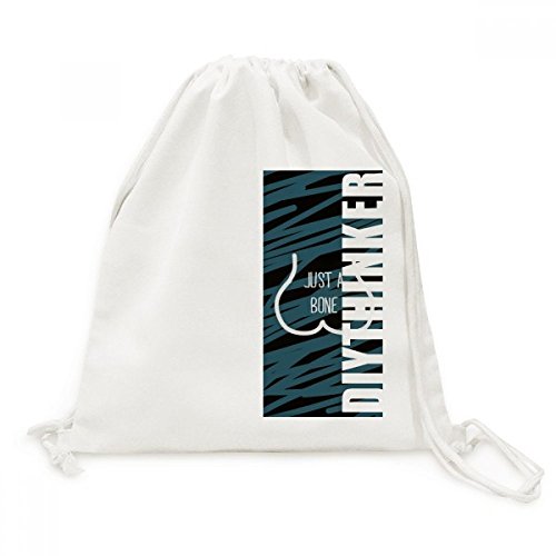 Toile drawstring backpack pour vos sorties sac à cordon bleu à motif os
