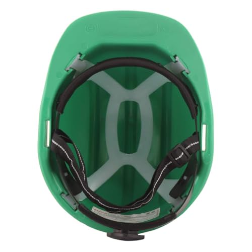 Image of KARAM PN521 Safety Helmet for Men Construction Helmet | Ratchet Type Adjustment with Adjustable Chin Strap | Work Helmet with Side Slot for Attachment | is:2925:1984 Certified | HYD Green | Pack of 5
