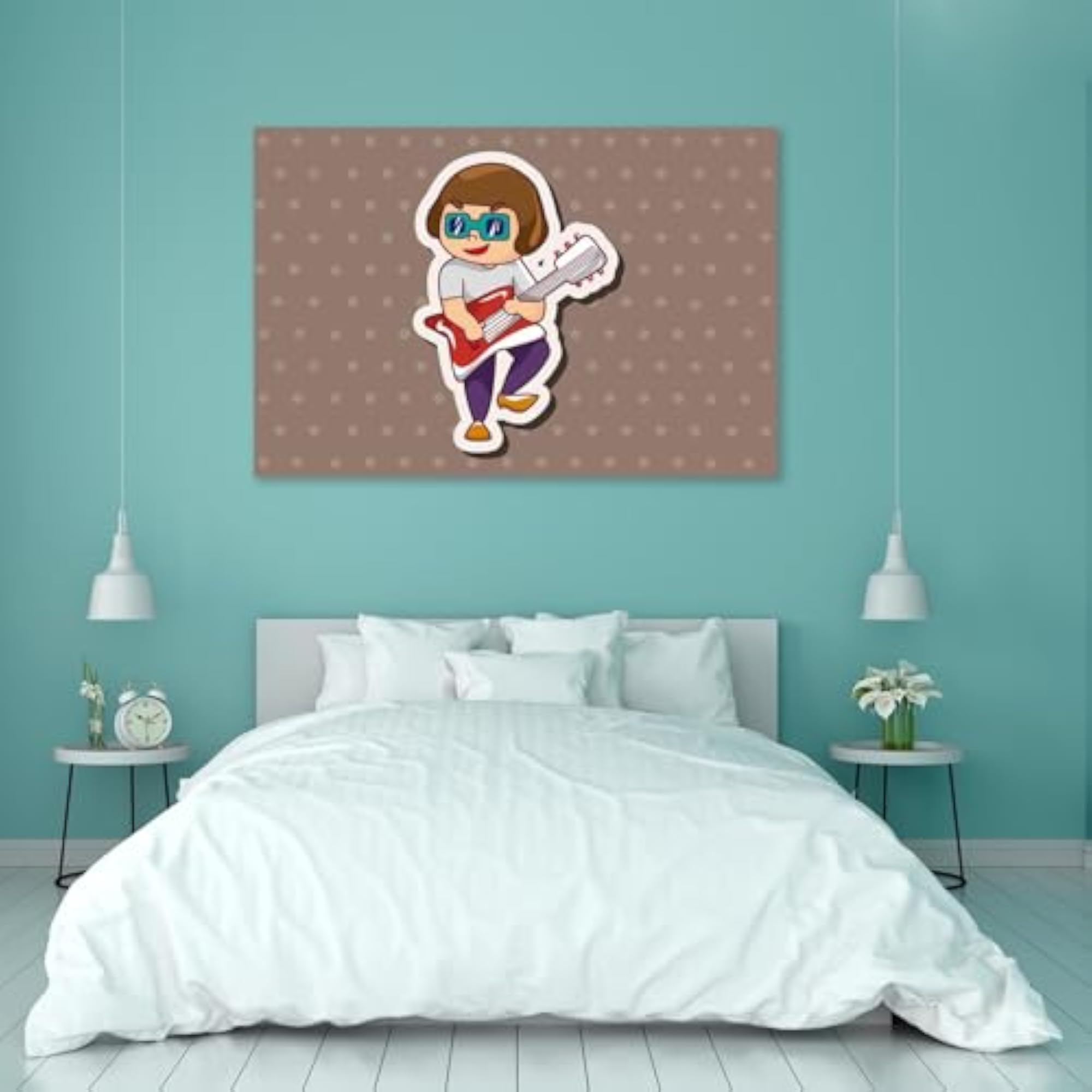 Guitar Player D24 Peel & Stick Vinyl Wall Sticker