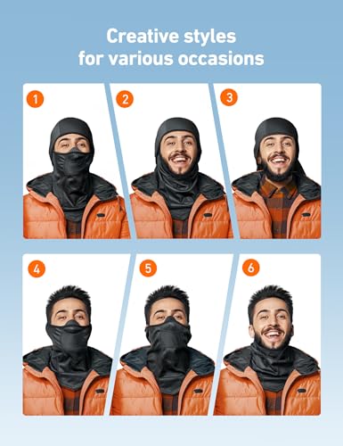 AstroAI Windproof Ski Mask Balaclava, Winter Cold Weather Face Mask, Black - image 7
