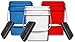 House Naturals 4 Gallon Square Food Grade Bucket Pail with Plastic Handles and Lid (Pack of 3) Made in USA containers (Blue/Red/White)