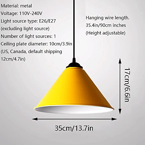 Lámpara colgante regulable de aluminio amarillo para iluminar comedores oscuros 4
