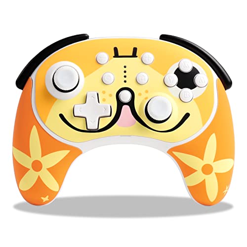 STOGA Wireless Switch Controller, Cute Dog Switch Pro Controller for Switch/Lite/OLED, Gaming Gamepad with Wake-up,Dual Vibration,Gyro Axis,Turbo & Programmable Function,2 Magnetic Replacement Covers