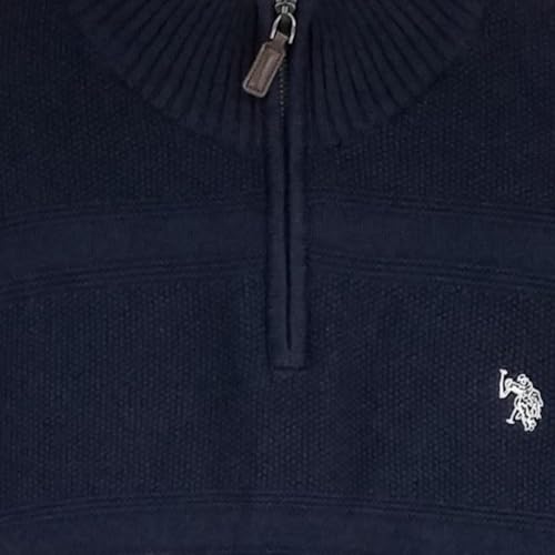 U.S. Polo Assn. Mens Navy Blue Mock Neck Long Sleeve Quarter Zip Sweater XXL2