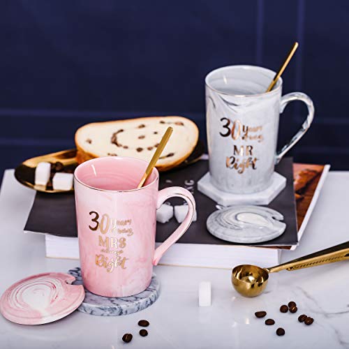 Shinnywis 30Th Gifts For Couple,30Th Wedding Gifts Anniversary, 30 Year Parents Gifts For 30Th Anniversary For Husband, Wife Happy Couples, For Men And Women - 14Oz Coffee Mug Set #TOP7