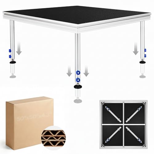 Portable Stage Platform, 8'x20' Portable Aluminum Performance Deck 1900lbs Capacity, 24"-41" Adjustable Height Risers for Events, Wedding, Stage Platform Set, Portable Performance Stage